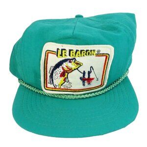 Le Baron Fishing Cap Hat Nylon Green Rope Defunct Canadian Company